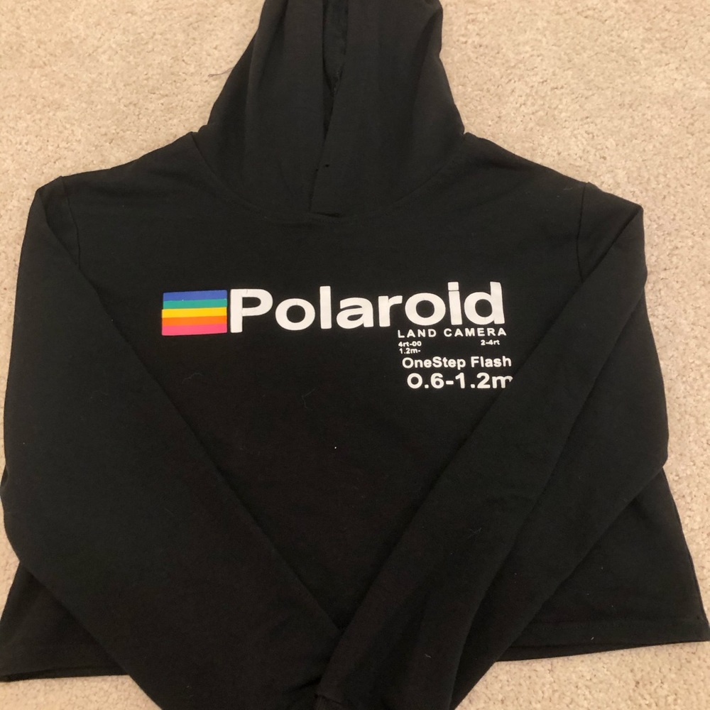 cropped polaroid hoodie